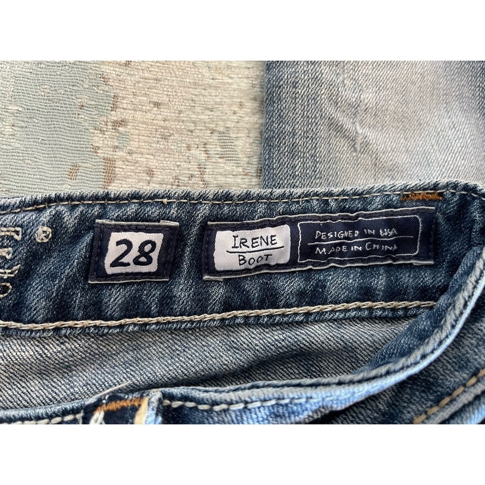 Miss Me Irene Boot Cut Jeans Embroidered Womens 28 Embellished Pocket - Picture 3 of 3